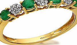 9ct Gold Emerald And Diamond Ring EXCLUSIVE -