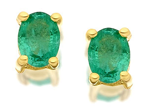 9ct Gold Emerald Earrings 4mm - 070534