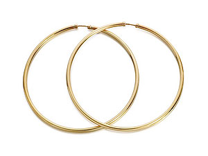 9ct gold Extra Large Lightweight Hoop Earrings