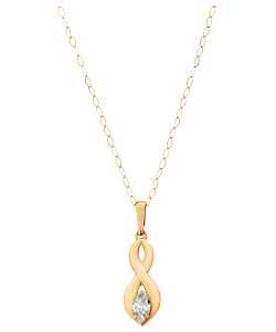 9ct Gold Figure of 8 Cubic Zirconia Pendant