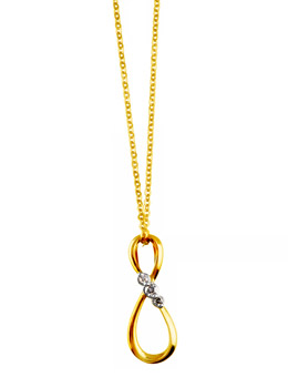 9ct gold Figure of Eight Diamond Pendant