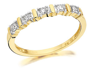 9ct Gold Five Diamond Half Eternity Ring 18pts