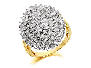9ct gold Five Tiers of Diamonds Ring 049298-N