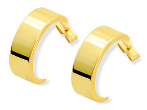 9ct Gold Flat Band Wedding Ring Style Earrings -