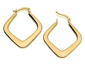 9ct Gold Flat Triangle Creole Earrings 074384