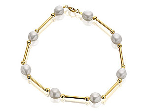9ct Gold Freshwater Cultured Pearl Bracelet -