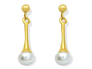 9ct gold Freshwater Cultured Pearl Drop Earrings