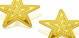 9ct Gold Frosted Star Earrings 8mm - 070812