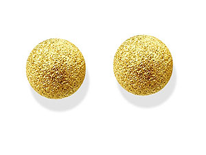 9ct gold Frosted Stardust Ball Earrings - 6mm