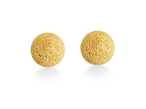 9ct Gold Frosted Stardust Ball Earrings 4mm -
