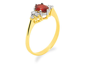 9ct Gold Garnet And Cubic Zirconia Dress Ring -