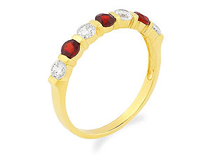9ct gold Garnet and Cubic Zirconia Half Eternity