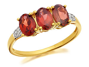 Garnet And Diamond Ring - 181425