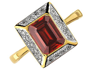 9ct gold Garnet and Diamond Ring 048406-L
