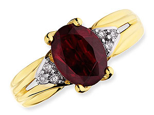 9ct gold Garnet and Diamond Ring 048415-P