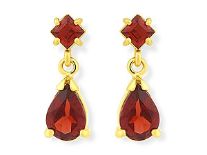 9ct gold Garnet Drop Earrings 071880