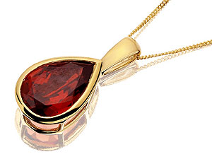 9ct Gold Garnet Pendant And Chain - 188213