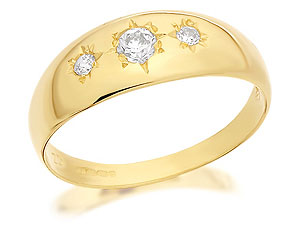 9ct Gold Gentlemans Cubic Zirconia Ring - 183471