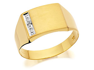 9ct Gold Gentlemans Diamond Signet Ring - 184006