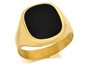 9ct Gold Gentlemans Onyx Signet Ring EXCLUSIVE