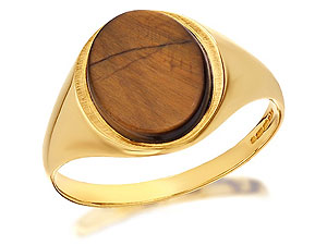 9ct Gold Gentlemans Tigers Eye Signet Ring -