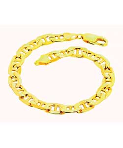 9ct gold Gents Hollow Marine Bracelet