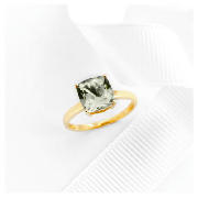 9ct gold green amethyst ring J