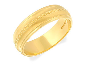 9ct gold Grooved Grooms Wedding Ring 184246-S