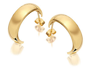 9ct Gold Half Hoop Earrings 20mm - 072526
