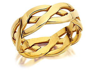 9ct Gold Handmade Weave Grooms Wedding Ring -