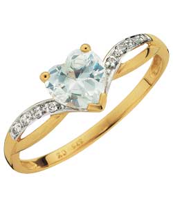 9ct Gold Heart Cubic Zirconia Ring