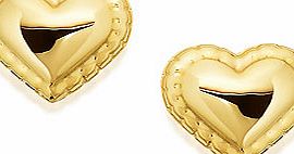 9ct Gold Heart Earrings 6mm - 070125