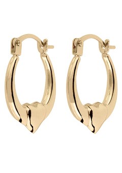 9ct Gold Heart Hoop Earrings