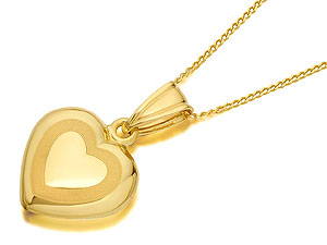 9ct Gold Heart Pendant And Chain - 188773
