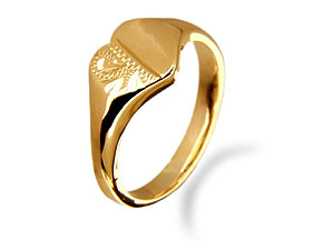 9ct gold Heart Signet Ring 182543-L