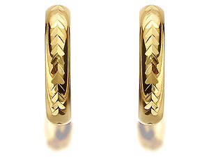 9ct Gold Herringbone Wedding Ring Earrings 20mm