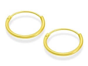9ct Gold Hinged Hoop Earrings 13mm - 072247