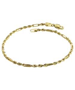 9ct gold Hollow Figarope Bracelet