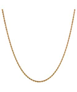 9ct Gold Hollow Laser Rope Chain - 51cm/20in