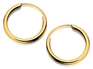 9ct Gold Hoop Earrings 15mm - 072005