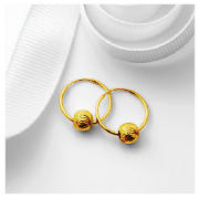9ct Gold Hoops with Ball Detail