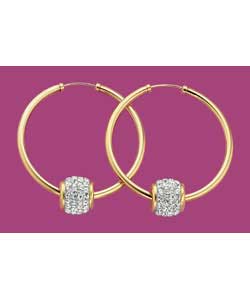 9ct gold Hoops with Glitter Sliders