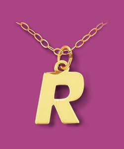 9ct gold Initial R Pendant