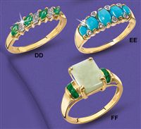 9ct gold Jade And Emerald Ring