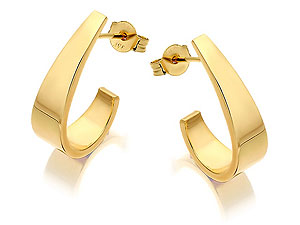 9ct Gold JShaped Half Hoop Earrings 20mm - 072641