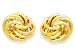 9ct Gold Knot Earrings 9mm - 070837