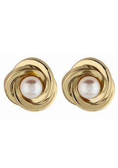 9ct Gold Knot with Pearl Stud Earrings