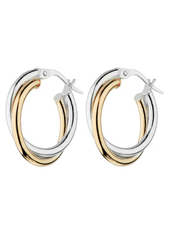 9ct gold Large Double Hoop Earrings