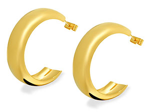 9ct gold Large Half Hoop Earrings 072686