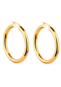 9ct gold Large Thick Hoop Earrings